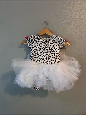 Gymboree Dalmatian Tutu Dress in White, Black & Red Accents